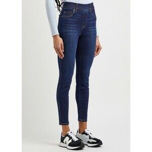 Spanx Dark Blue Stretch-Denim Jeans High-Rise Skinny Fit‎ Size XL Slimming